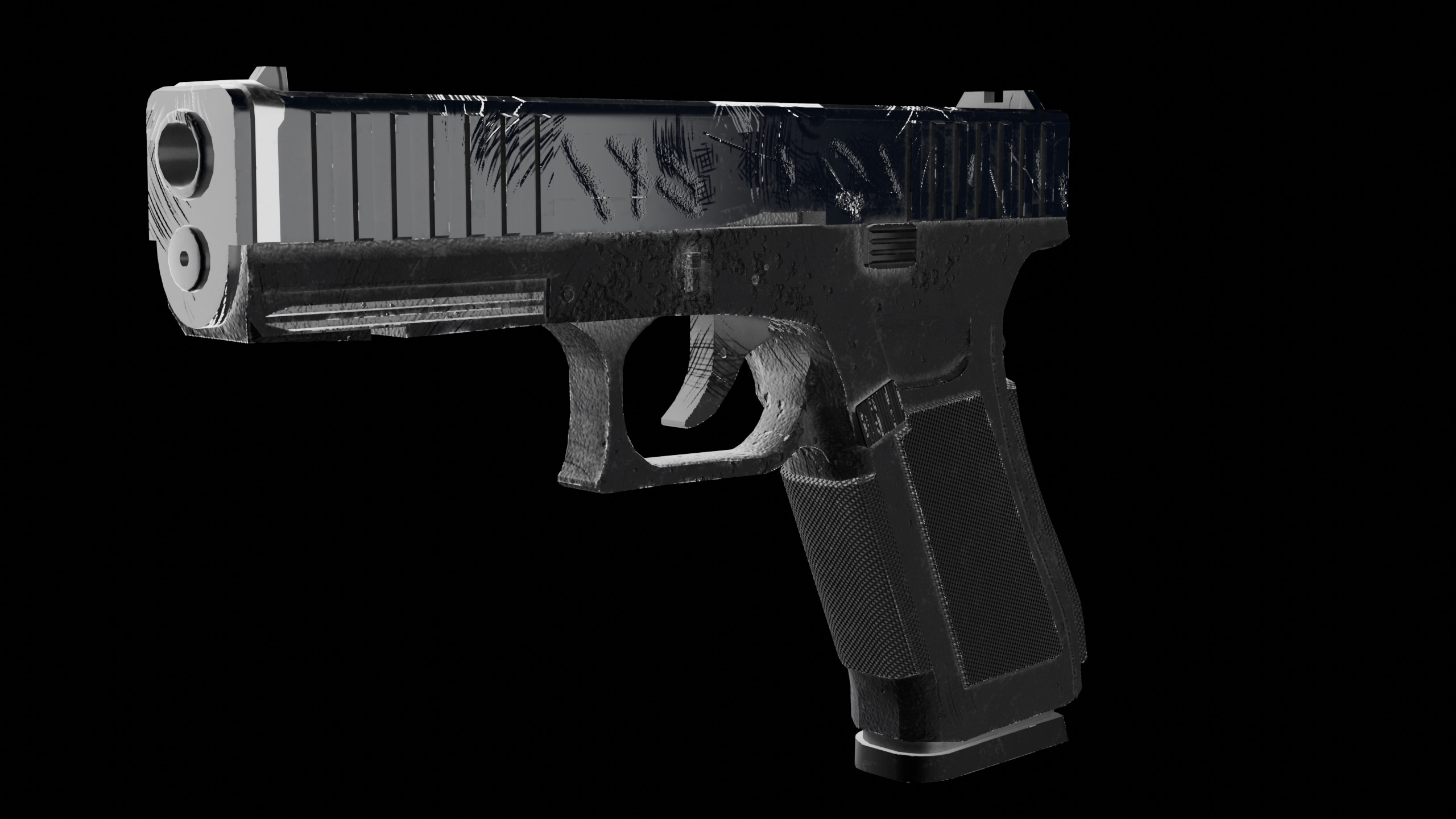 Glock 17 Police Bodykit Worn Low-poly 3D model_8