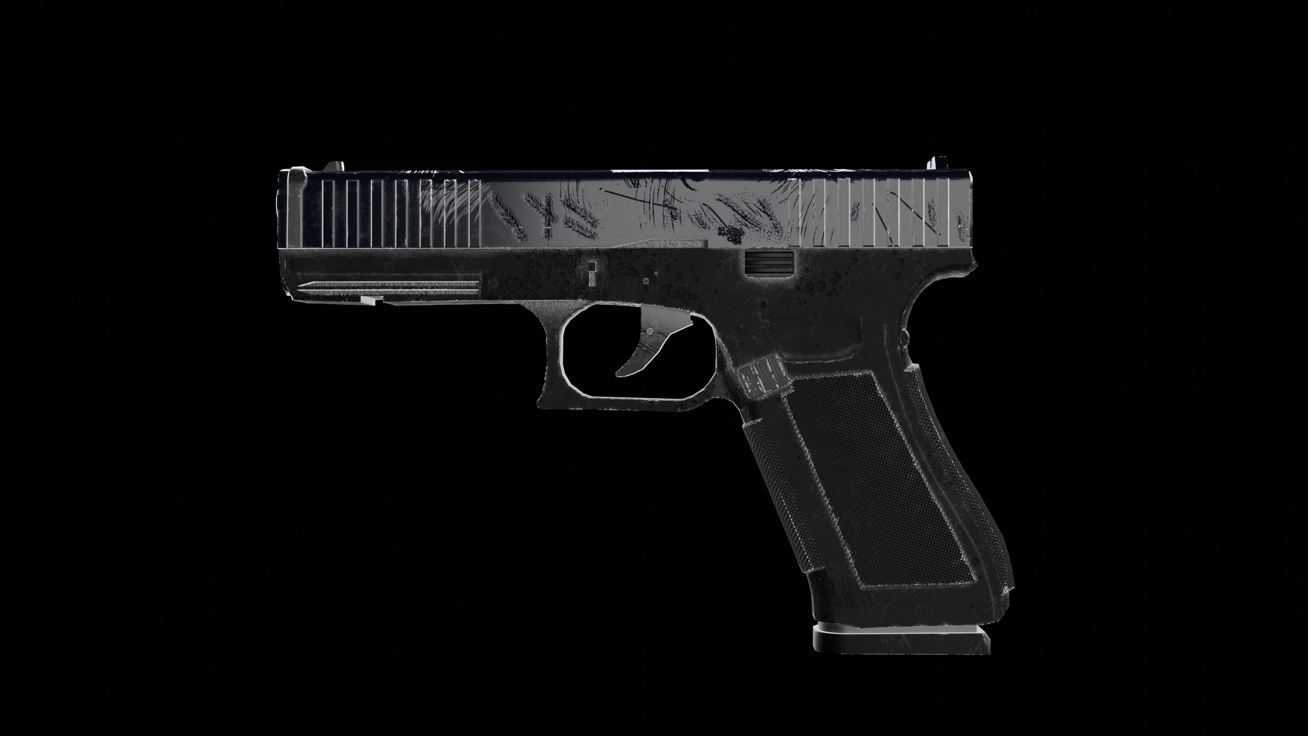 Glock 17 Police Bodykit Worn Low-poly 3D model_10