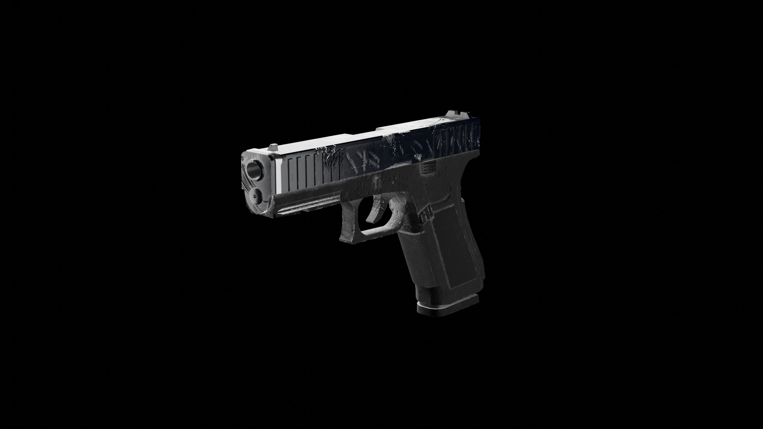 Glock 17 Police Bodykit Worn Low-poly 3D model_9
