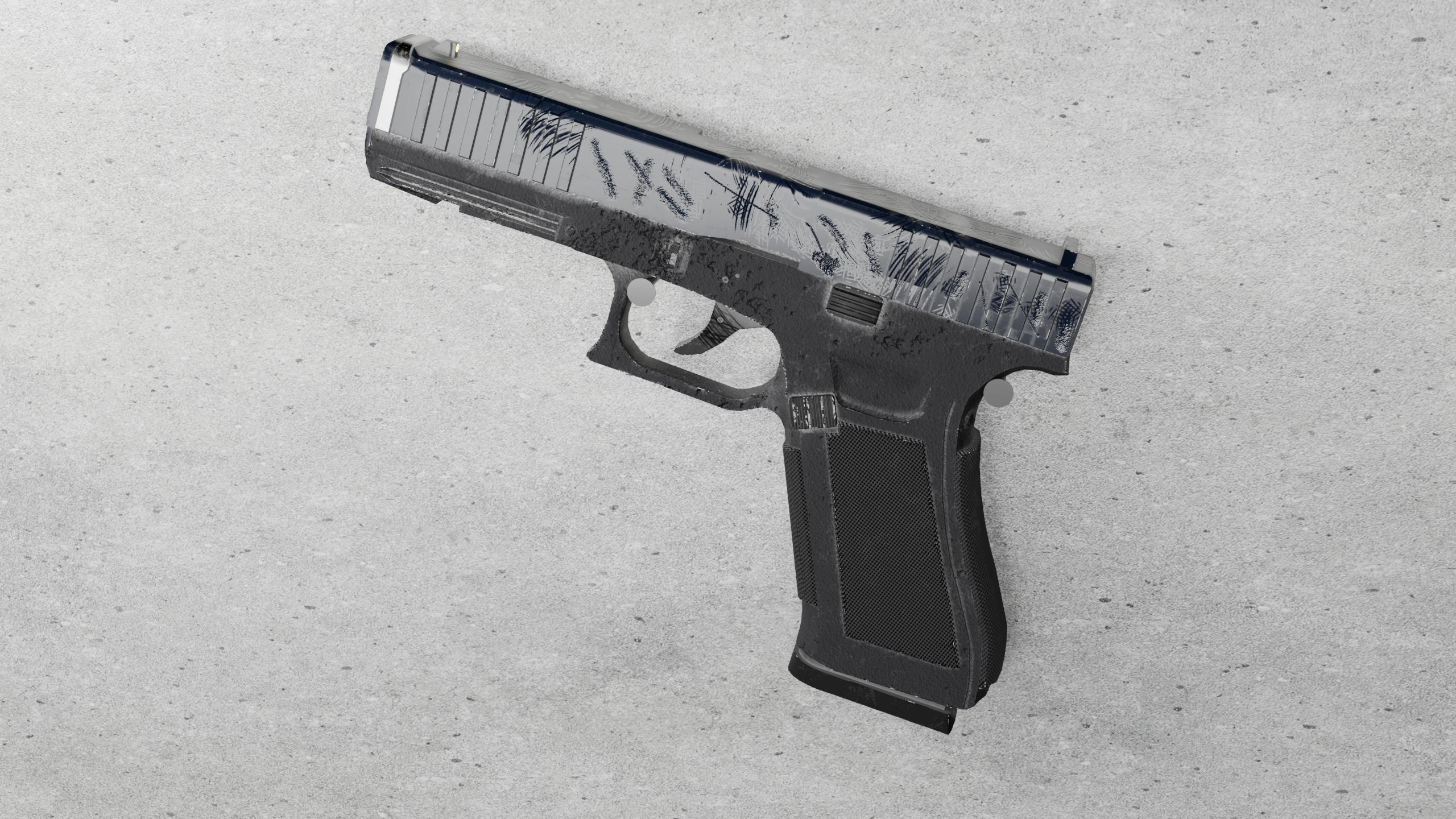 Glock 17 Police Bodykit Worn Low-poly 3D model_2