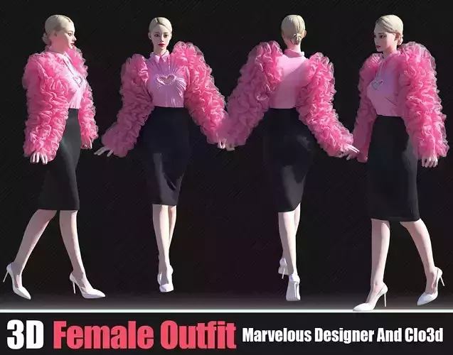 3d Famale Outfits In Marvelous Designer 