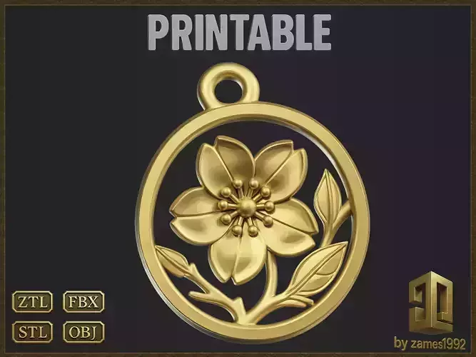 Botanical Flower Charm