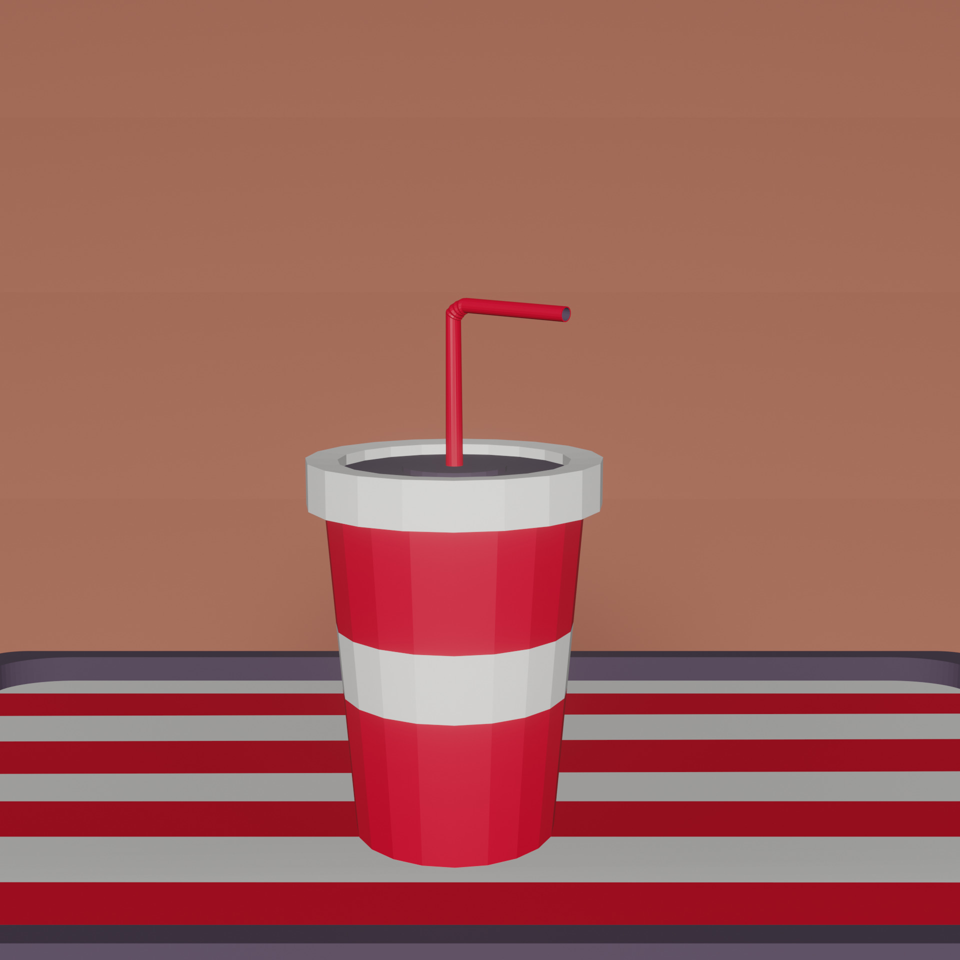 Fast Food Combo Low Poly Low-poly 3D model_4