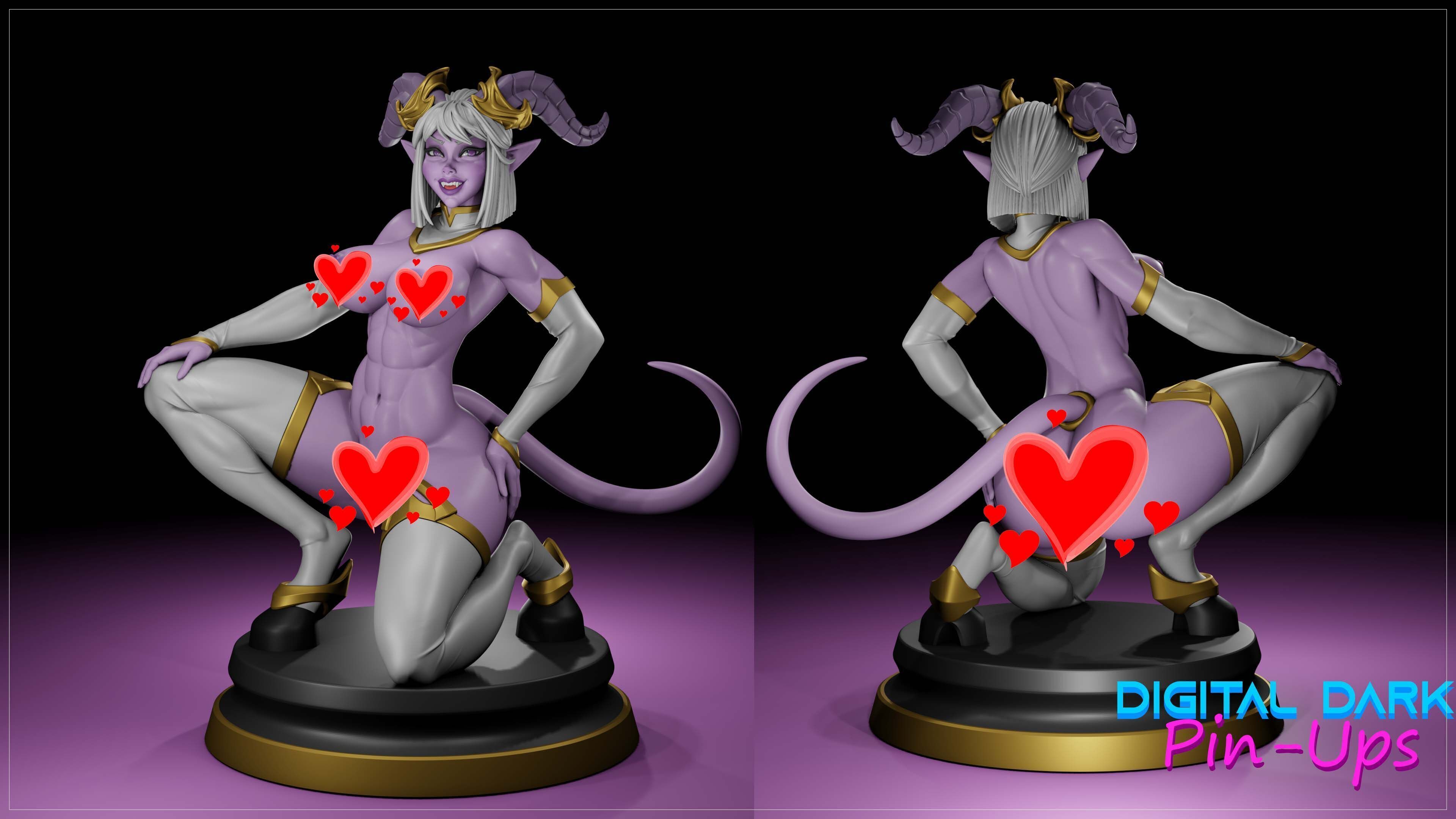 Zennari Draenei Girl with NSFW version and Miniatures 3D print model_4