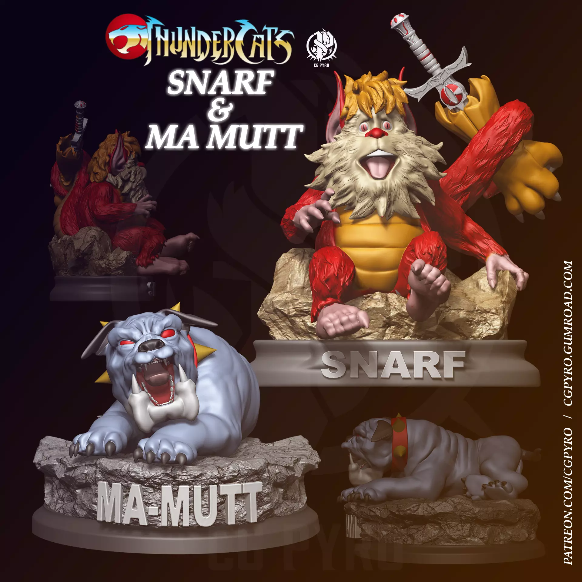 Snarf and Ma Mutt Thundercats STL files 3D printing 3D print model_0