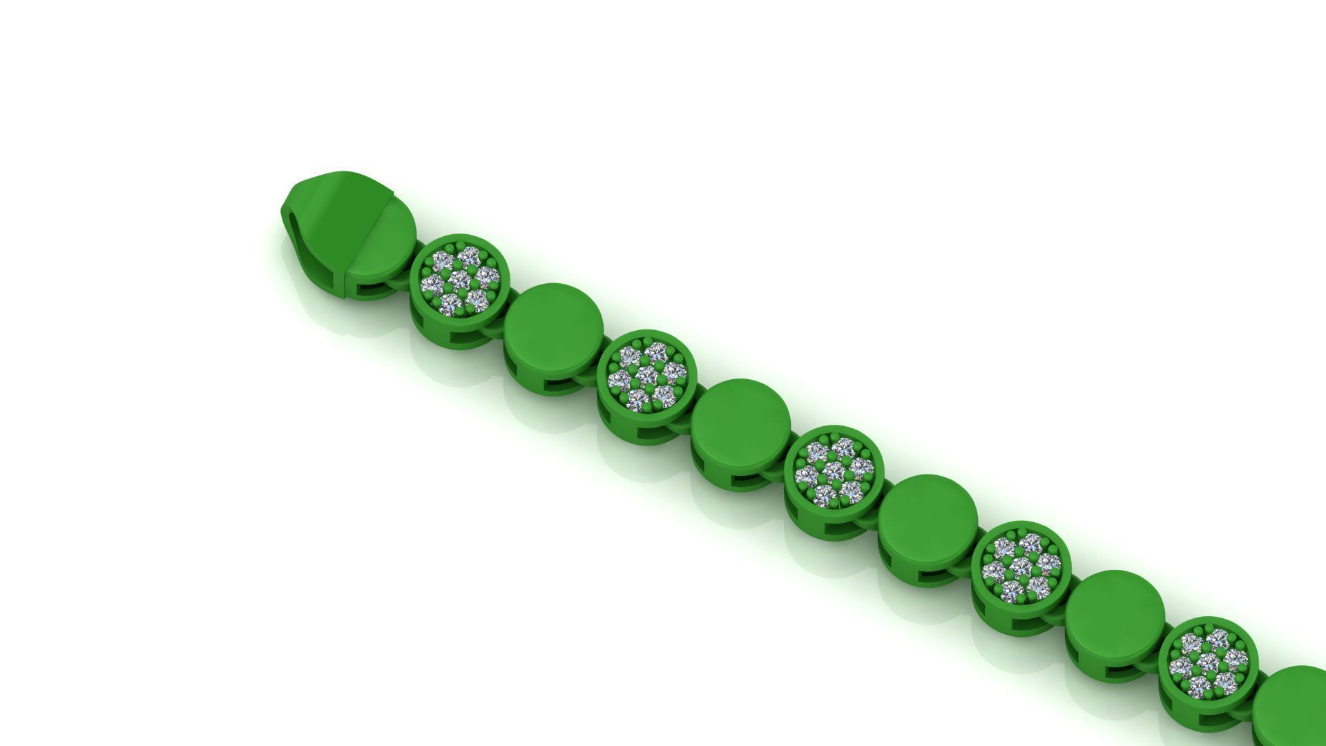 3 Size  Unisex Round plain and Stone  Chain or Bracelet 3D Model Collection_6