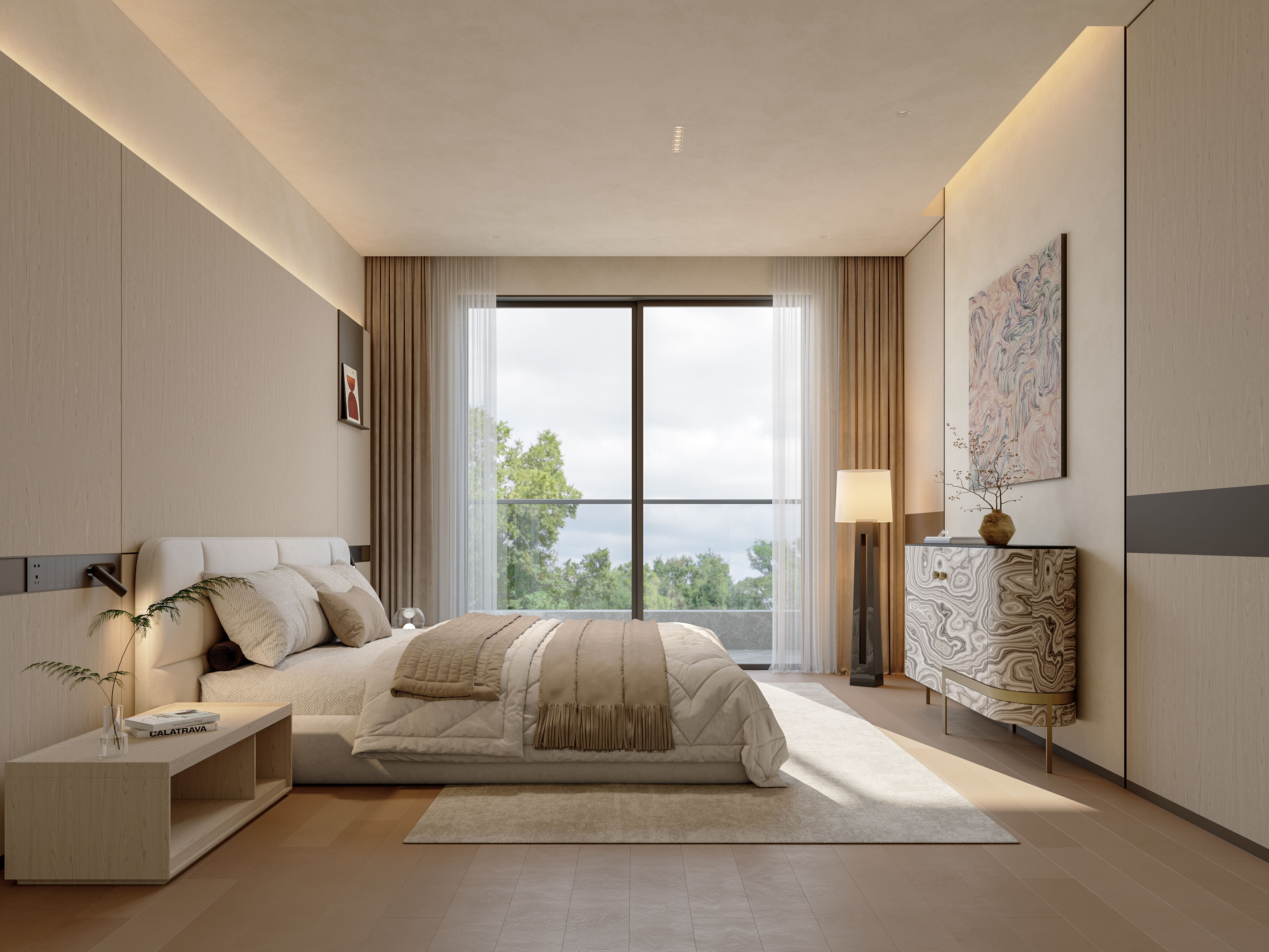 bedroom set 3D model_1