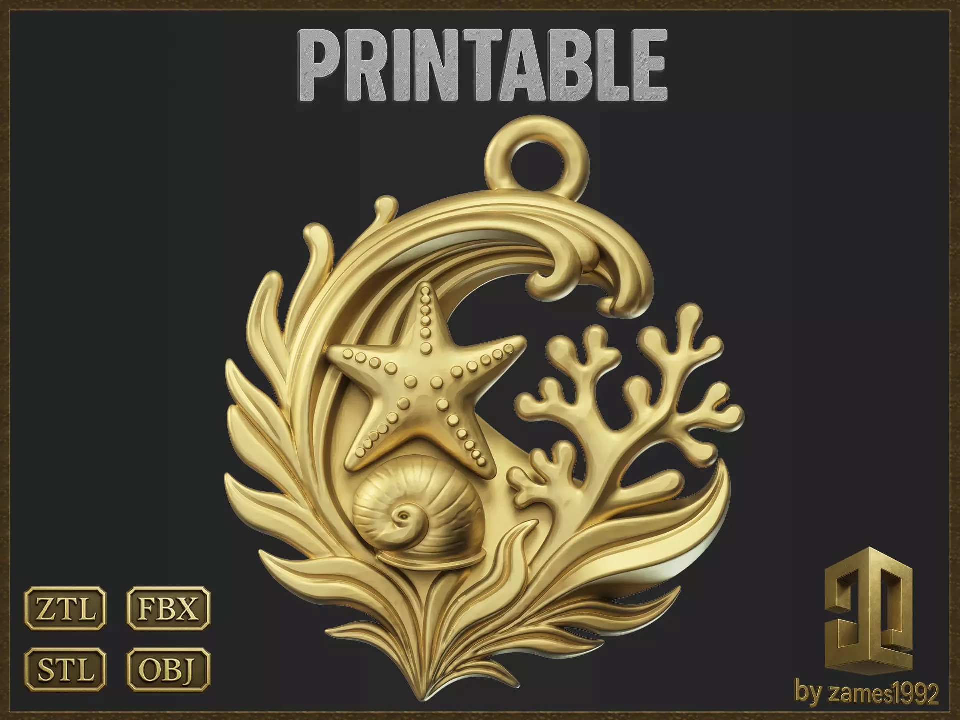 Sea Wave Coral Jewelry 3D print model