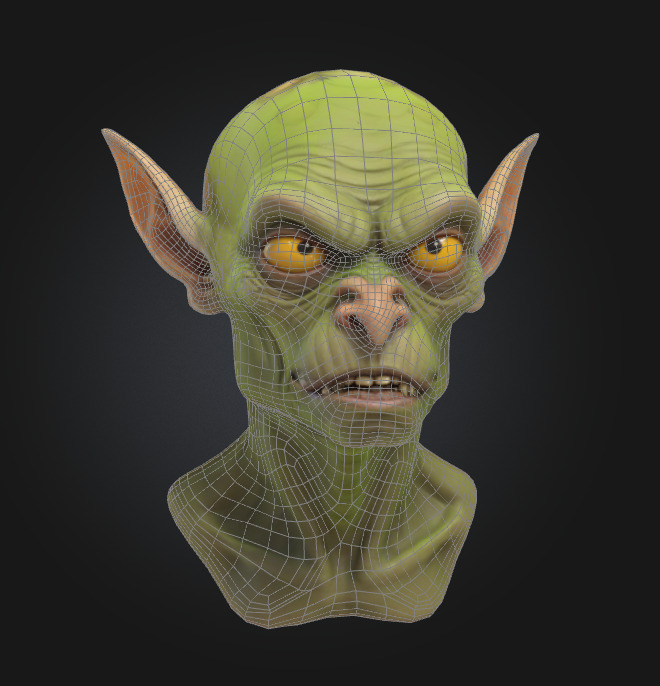 goblin head fantasy creature character 3D model_1