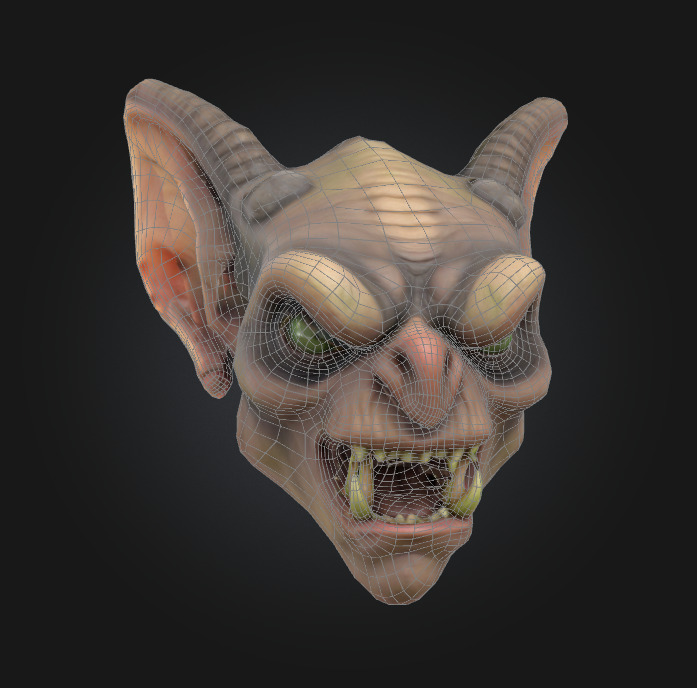 goblin head fantasy creature character 3D model_1