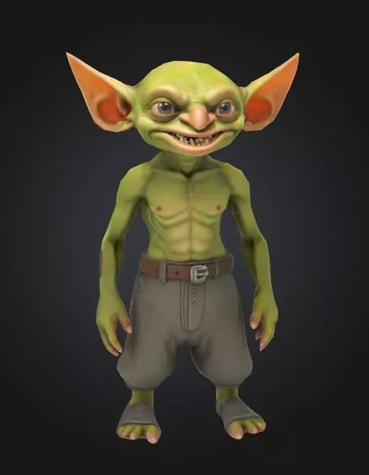 goblin head fantasy creature character 3D model_0