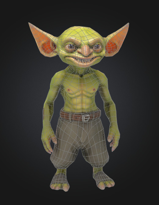 goblin head fantasy creature character 3D model_1