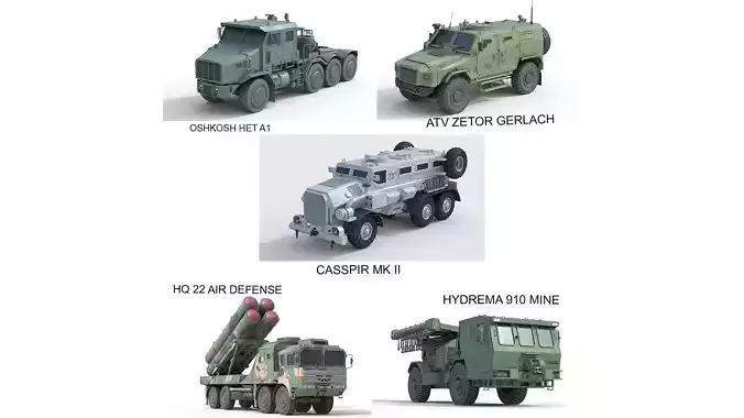 5 Military Vehicles Collection v33