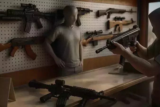 FPS Tactical Gun Pack RTX V2 gun shop Low-poly 3D model