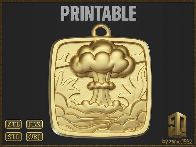 Nuclear Explode Apocalyptic Statement Jewelry 3D print model