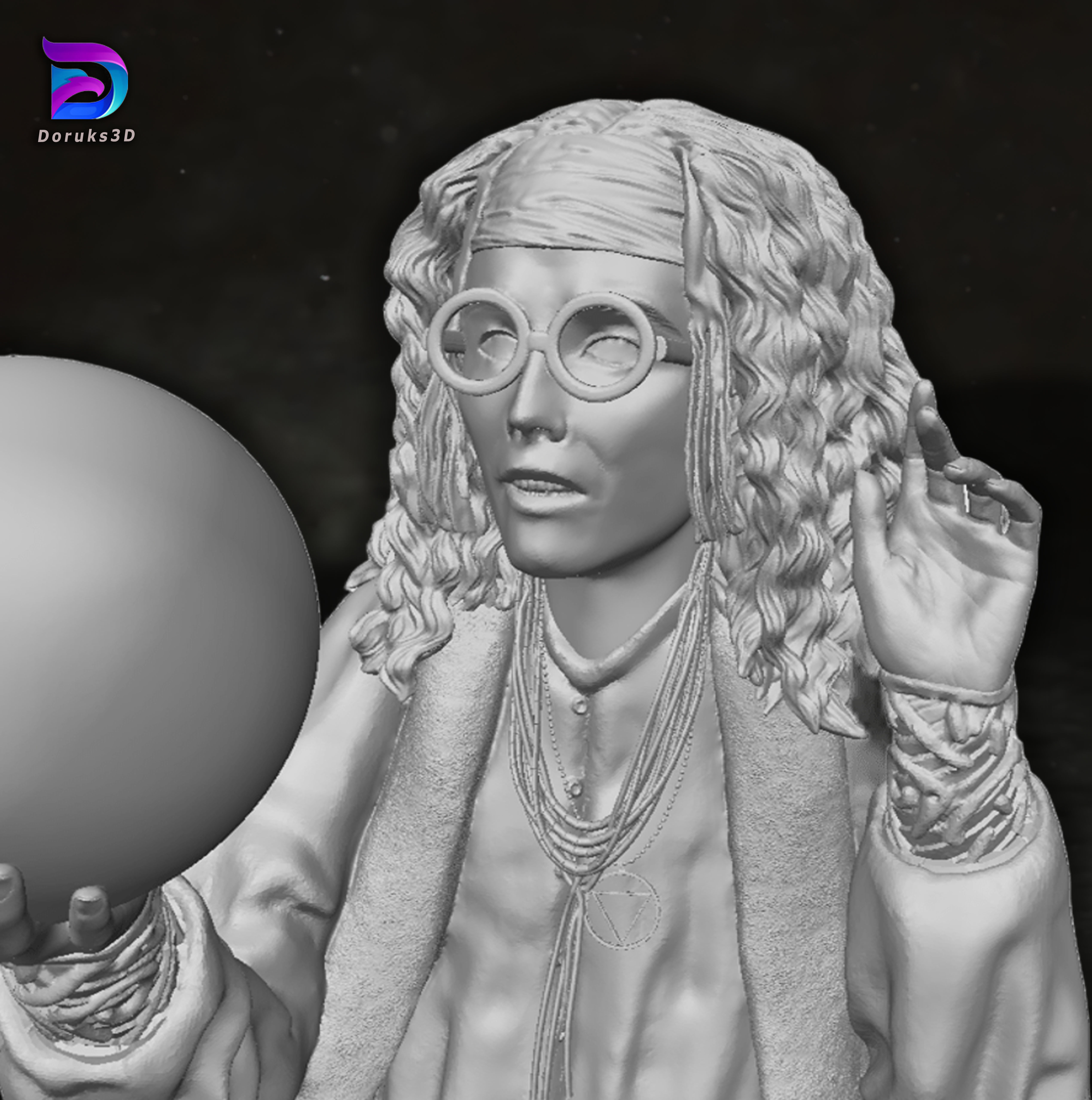Sybill Trelawney Harry Potter Action Figures Custom Action 3D print model_3