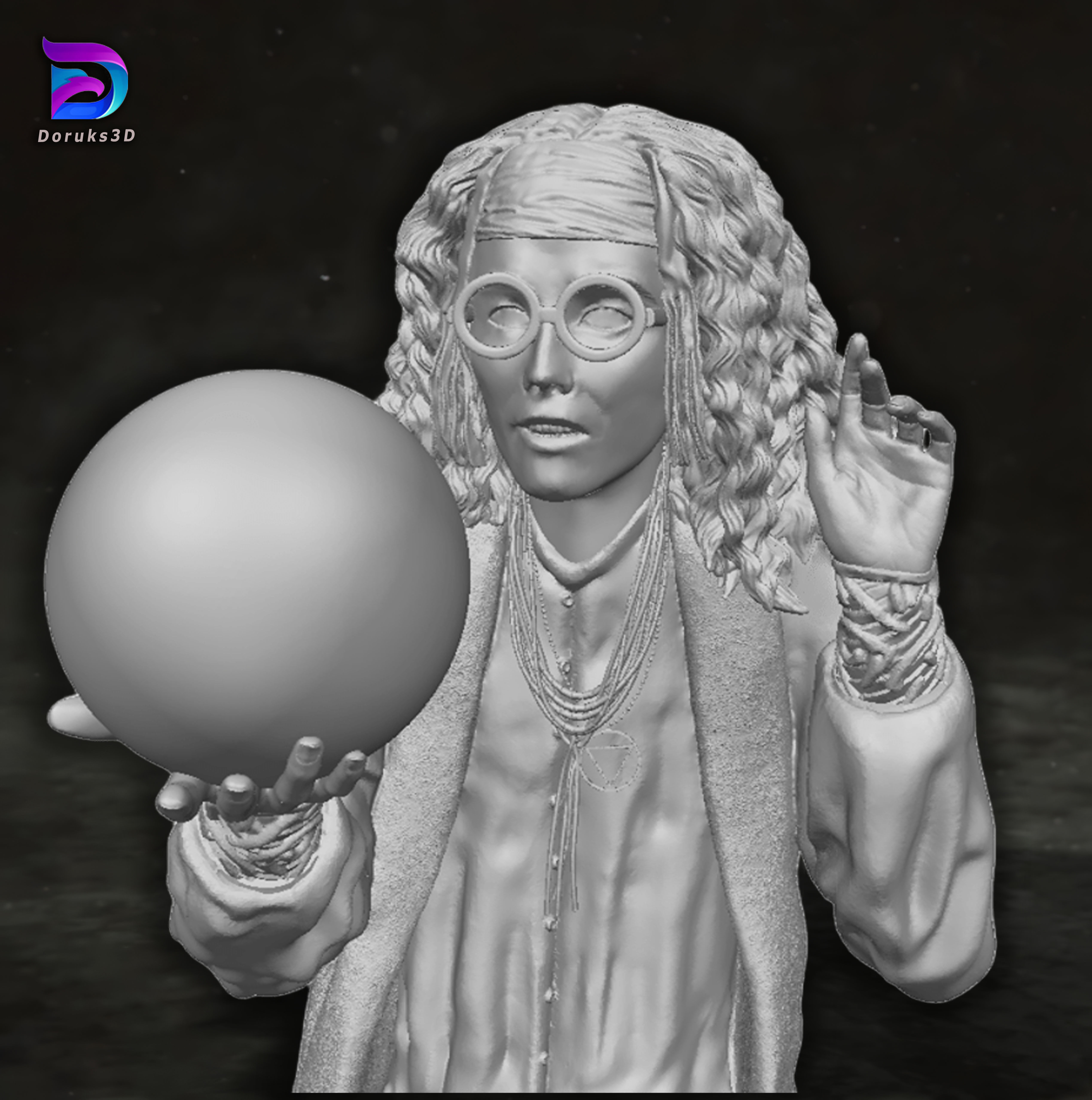 Sybill Trelawney Harry Potter Action Figures Custom Action 3D print model_5