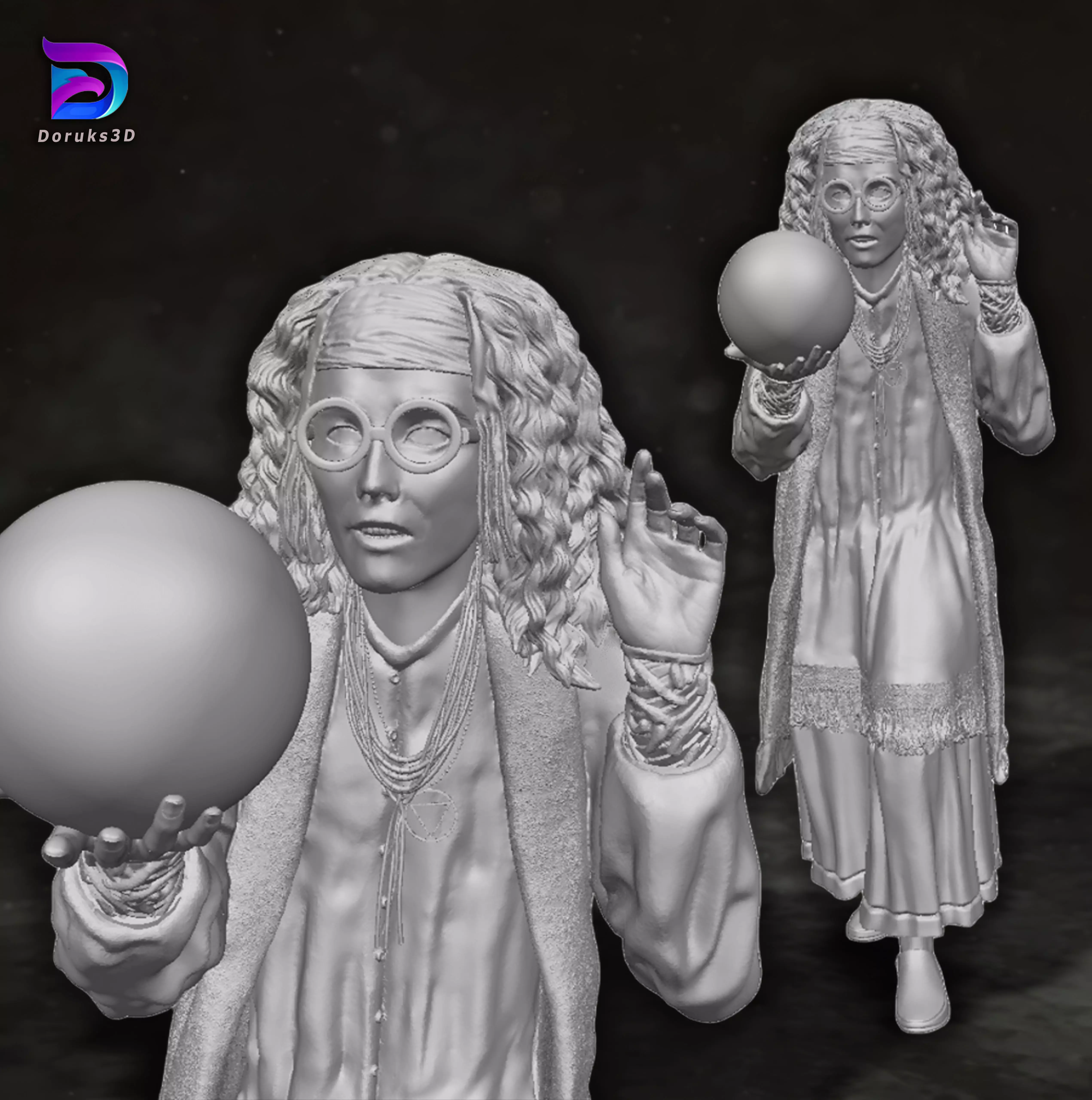 Sybill Trelawney Harry Potter Action Figures Custom Action 3D print model_0