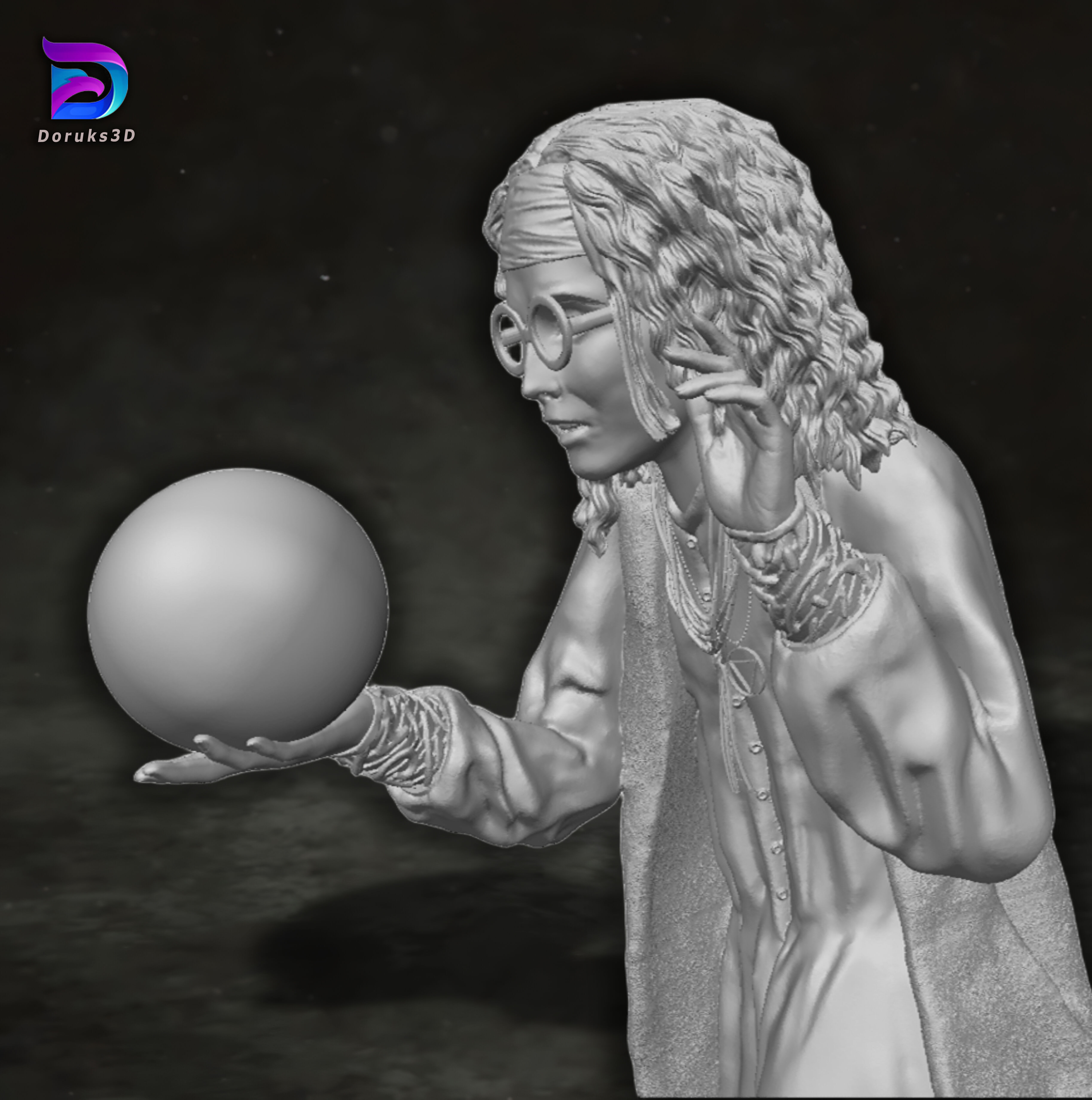 Sybill Trelawney Harry Potter Action Figures Custom Action 3D print model_6