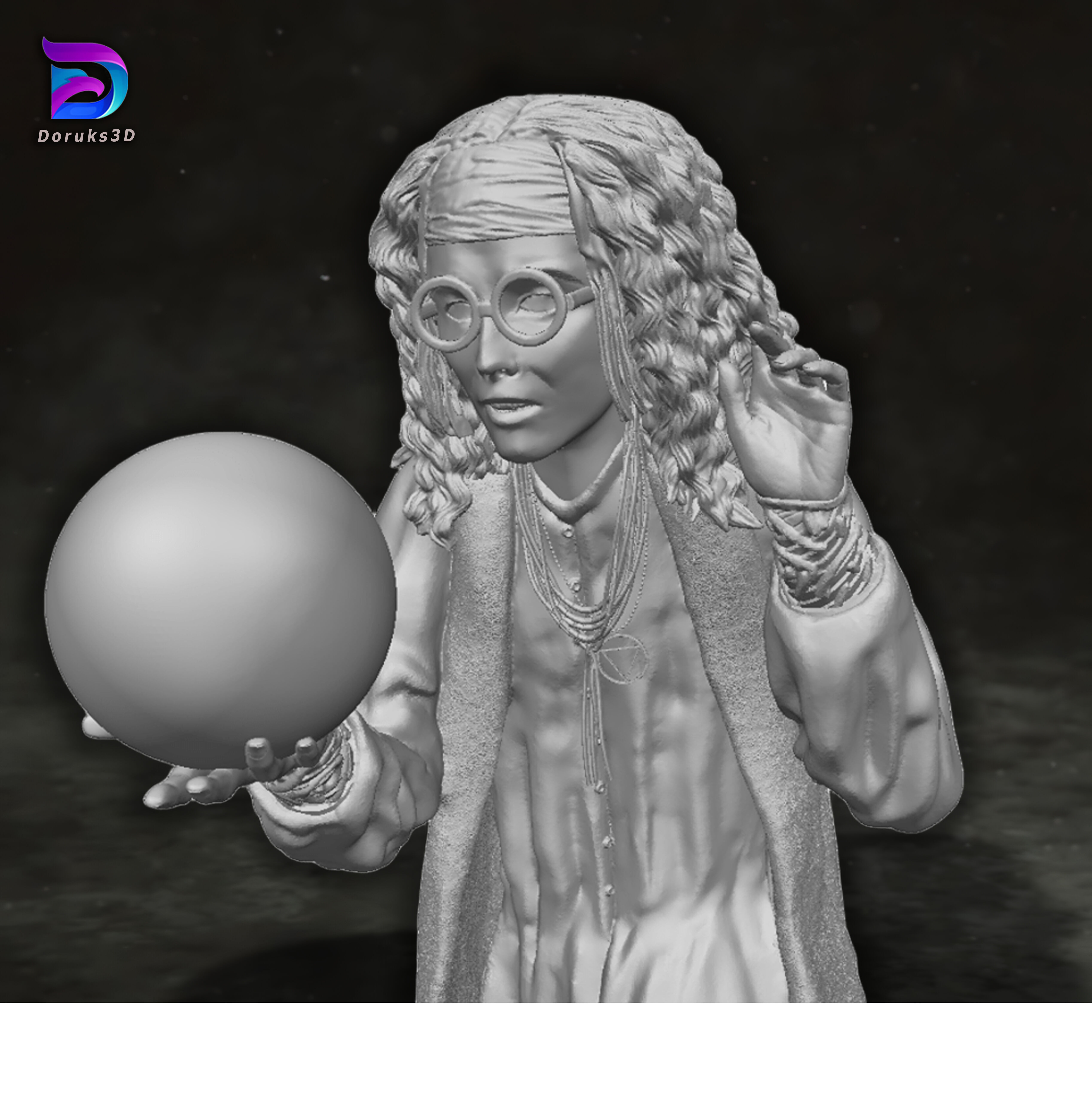Sybill Trelawney Harry Potter Action Figures Custom Action 3D print model_9