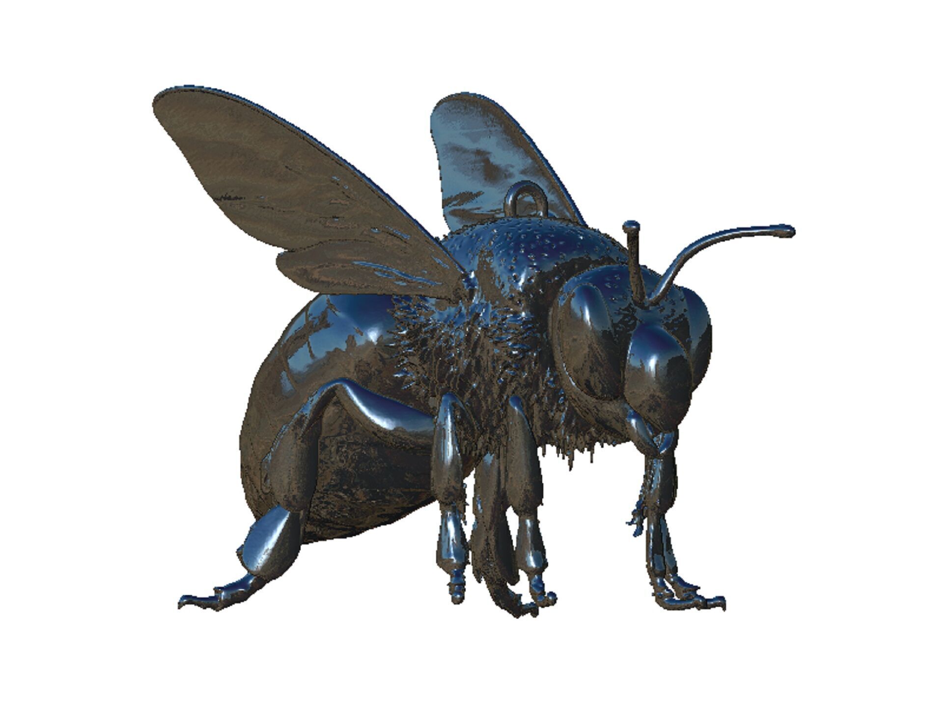 bee pendant 3D print model_7
