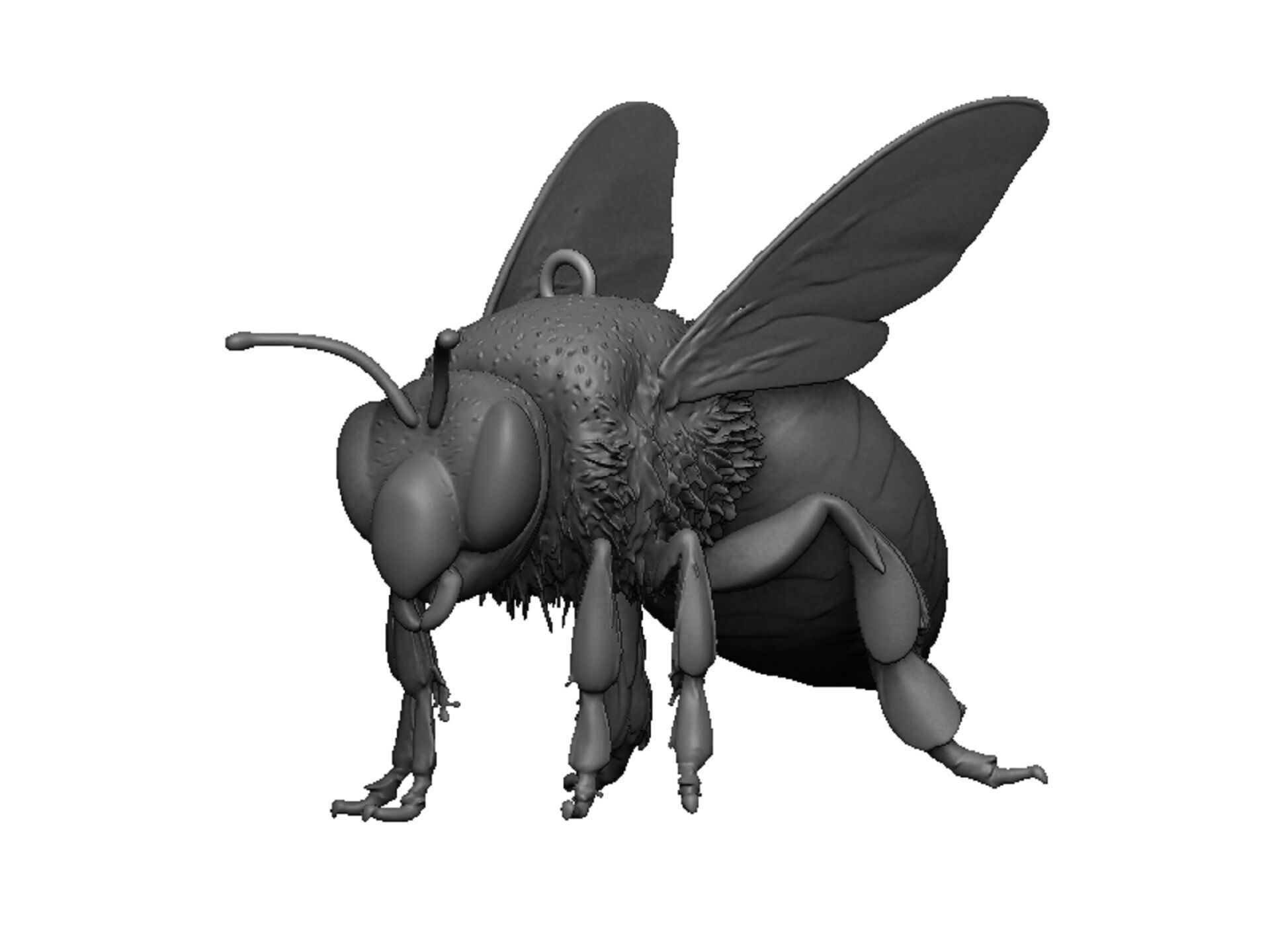 bee pendant 3D print model_3