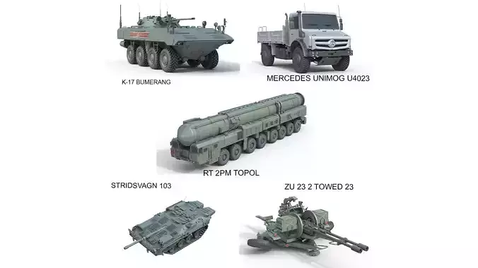 5 Military Vehicles Collection v34