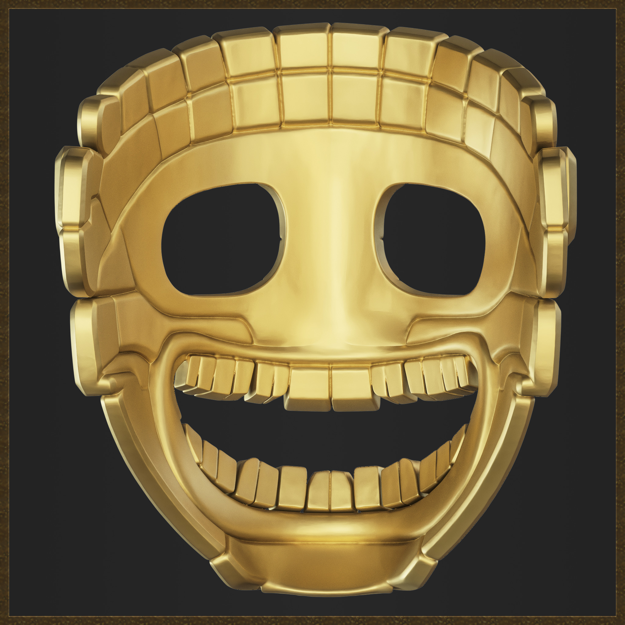 Aztec Mask Ancient Tribal  3D print model_6