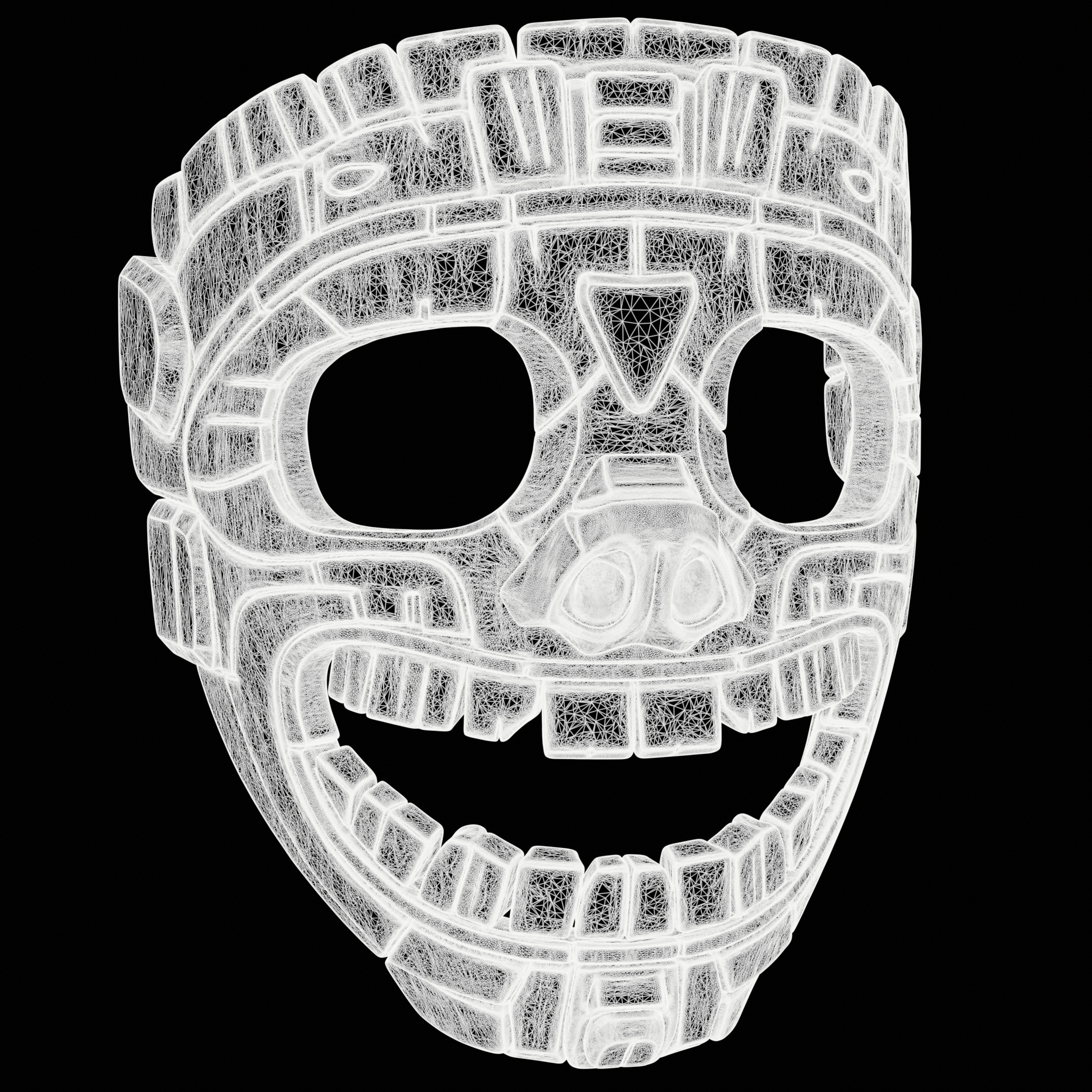 Aztec Mask Ancient Tribal  3D print model_7
