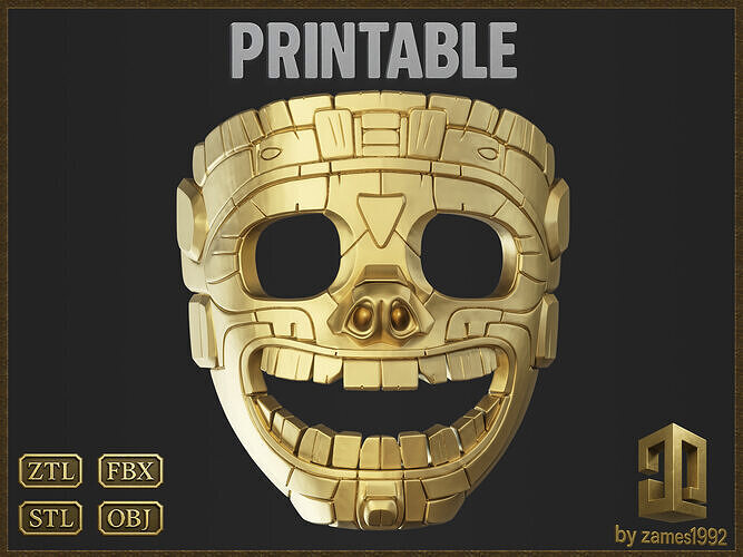 Aztec Mask Ancient Tribal  3D print model