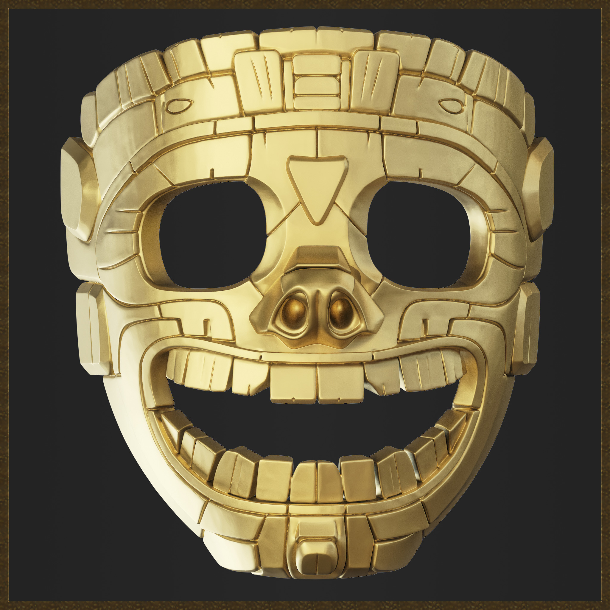 Aztec Mask Ancient Tribal  3D print model_1