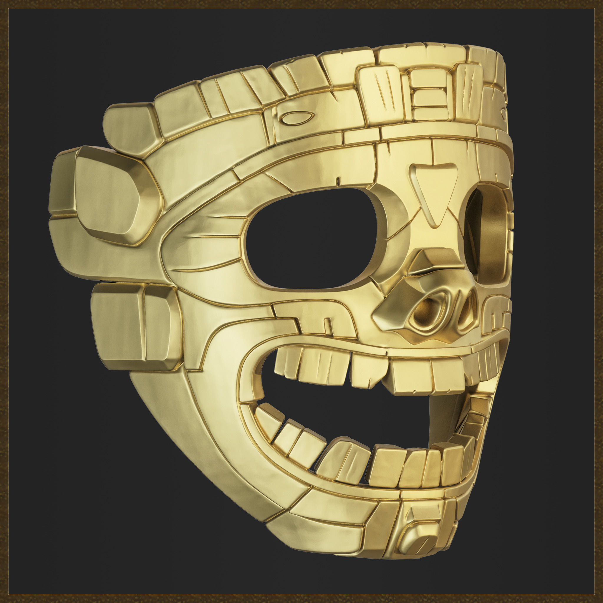 Aztec Mask Ancient Tribal  3D print model_4