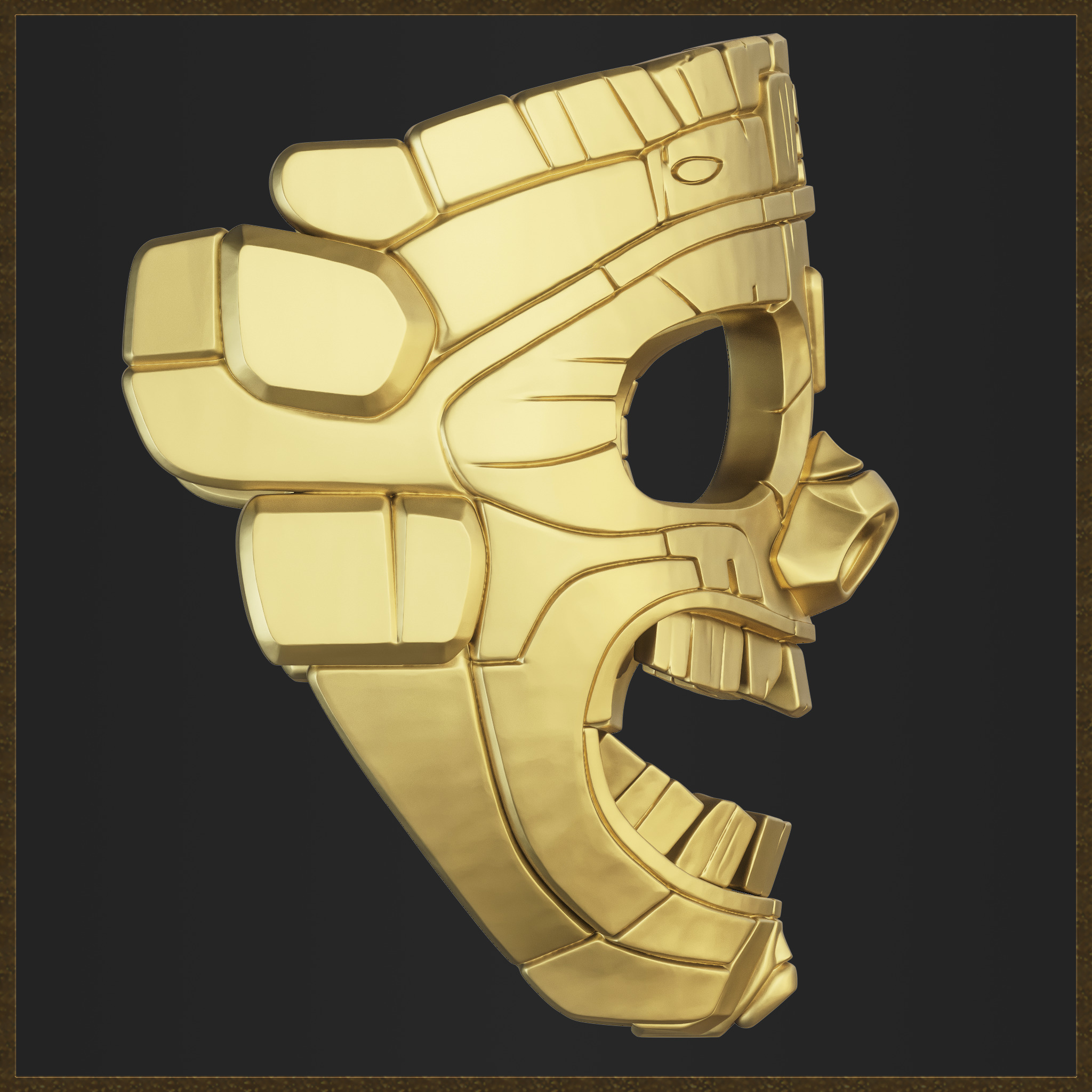 Aztec Mask Ancient Tribal  3D print model_5