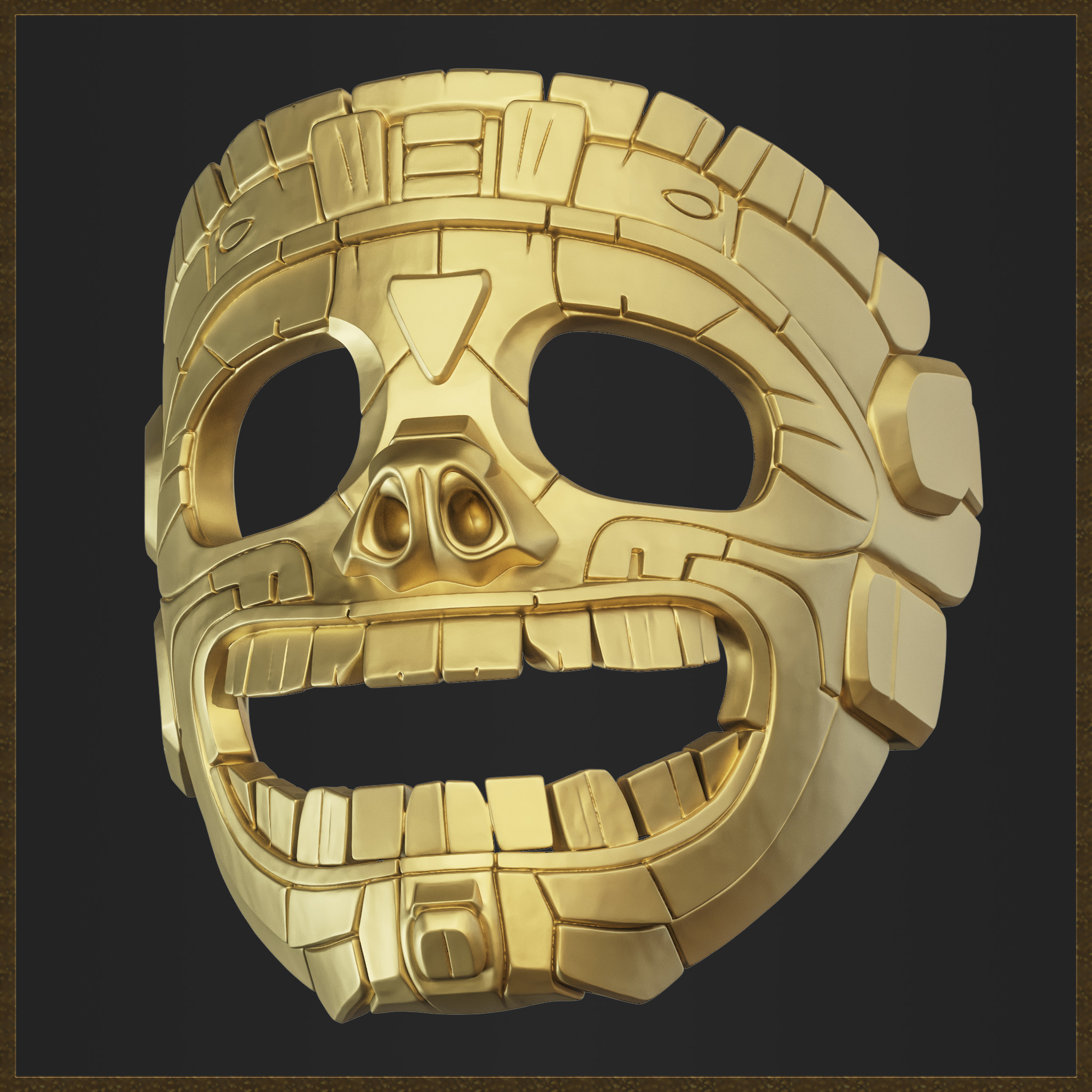Aztec Mask Ancient Tribal  3D print model_2