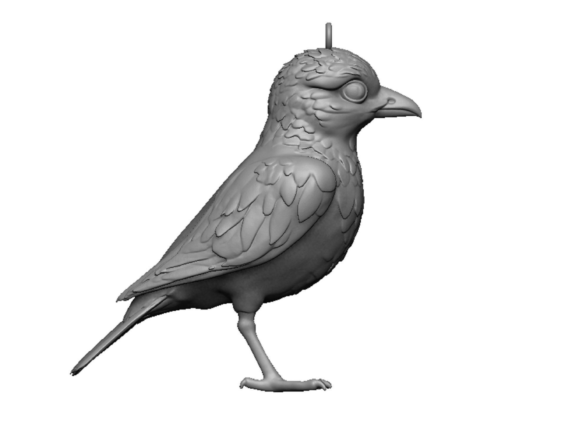bird pendant 3D print model_2