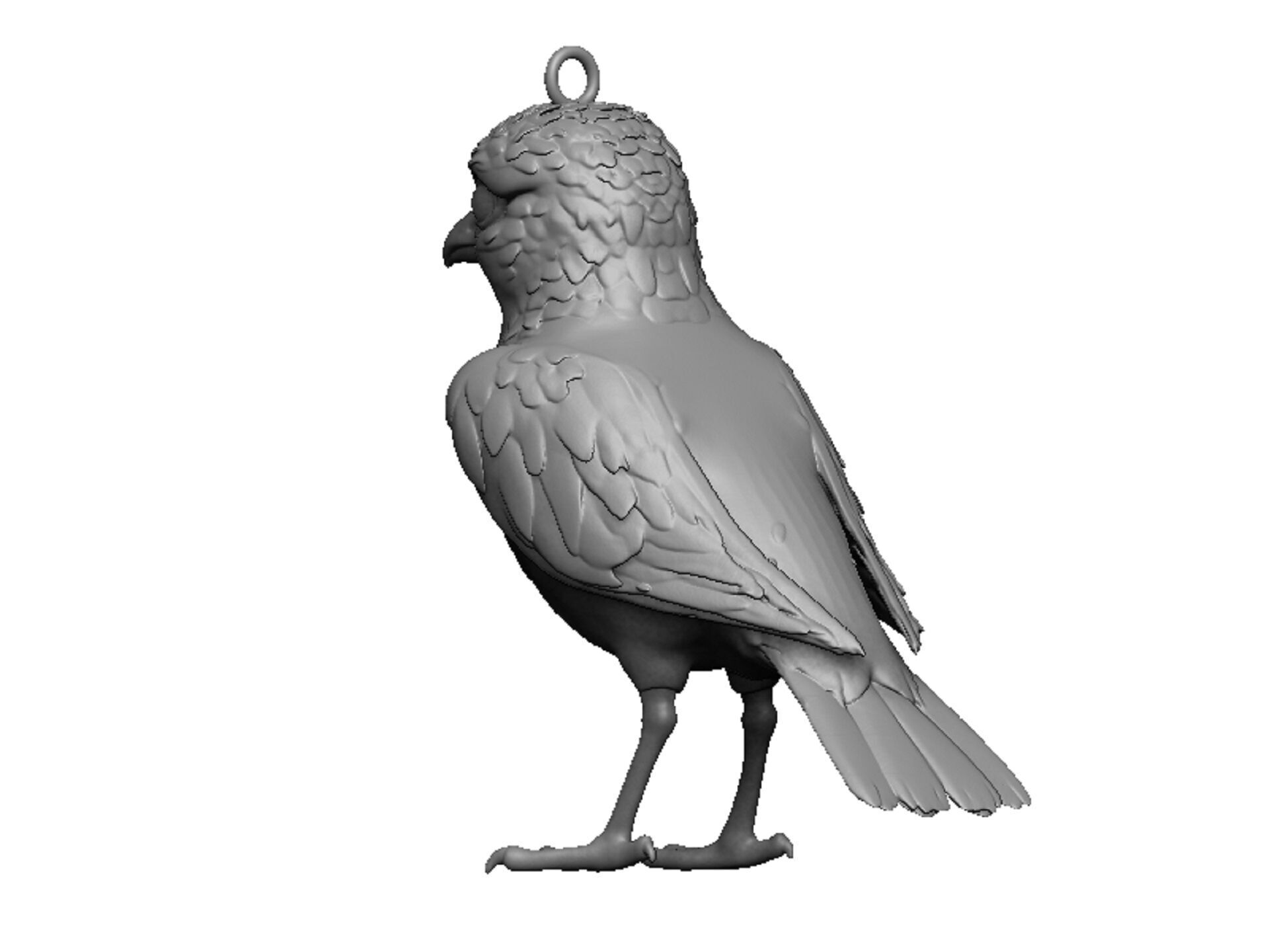 bird pendant 3D print model_4