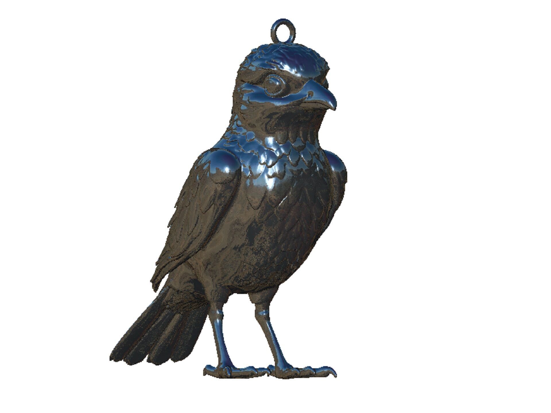 bird pendant 3D print model_8