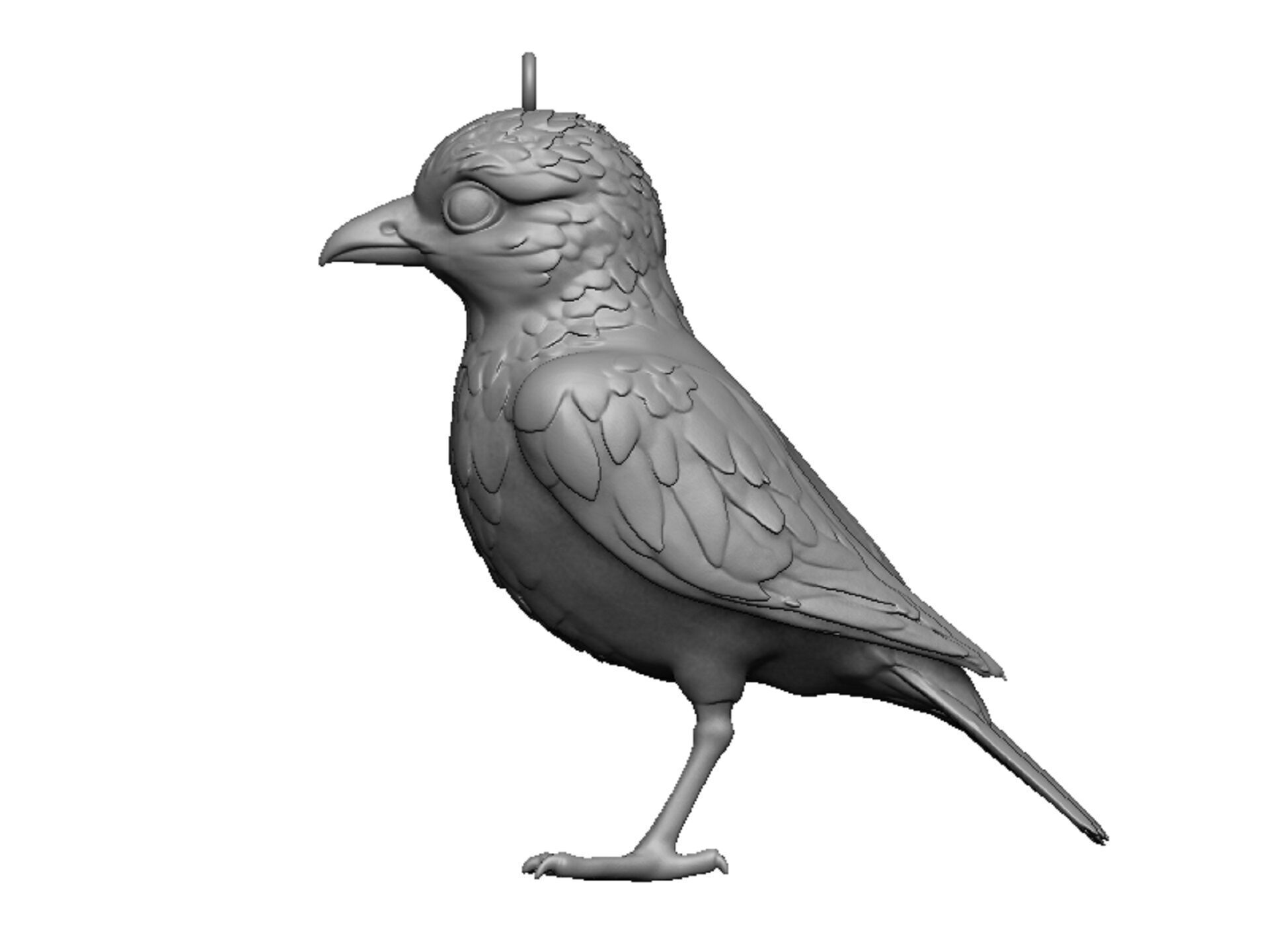 bird pendant 3D print model_5