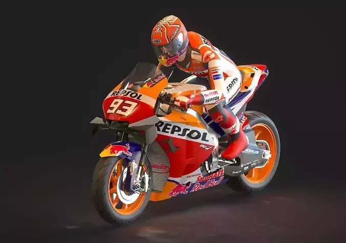 Honda HRC Motogp 2021 3D model Honda HRC Motogp 2021 3D model