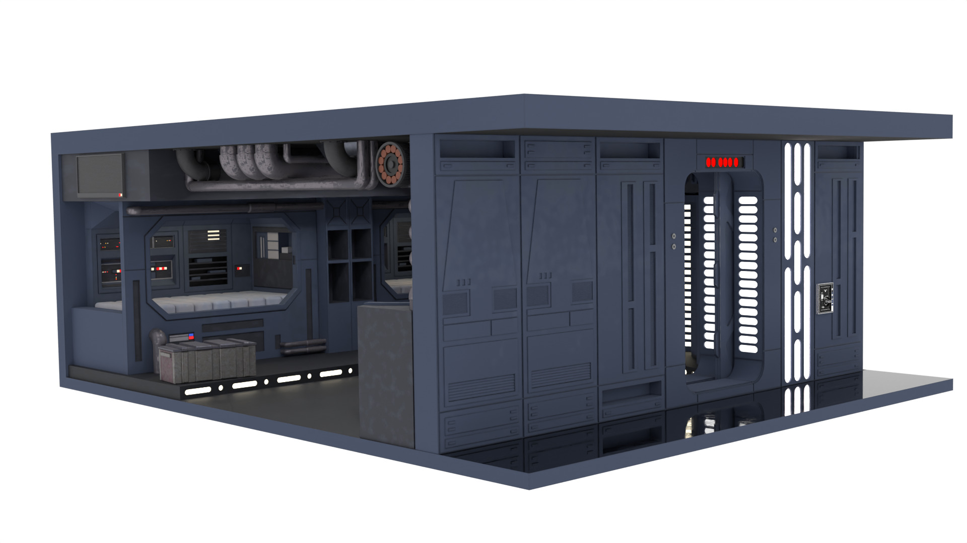 Set 2e - Trooper quarters 1-12 Scale Blackseries 3D print model_3