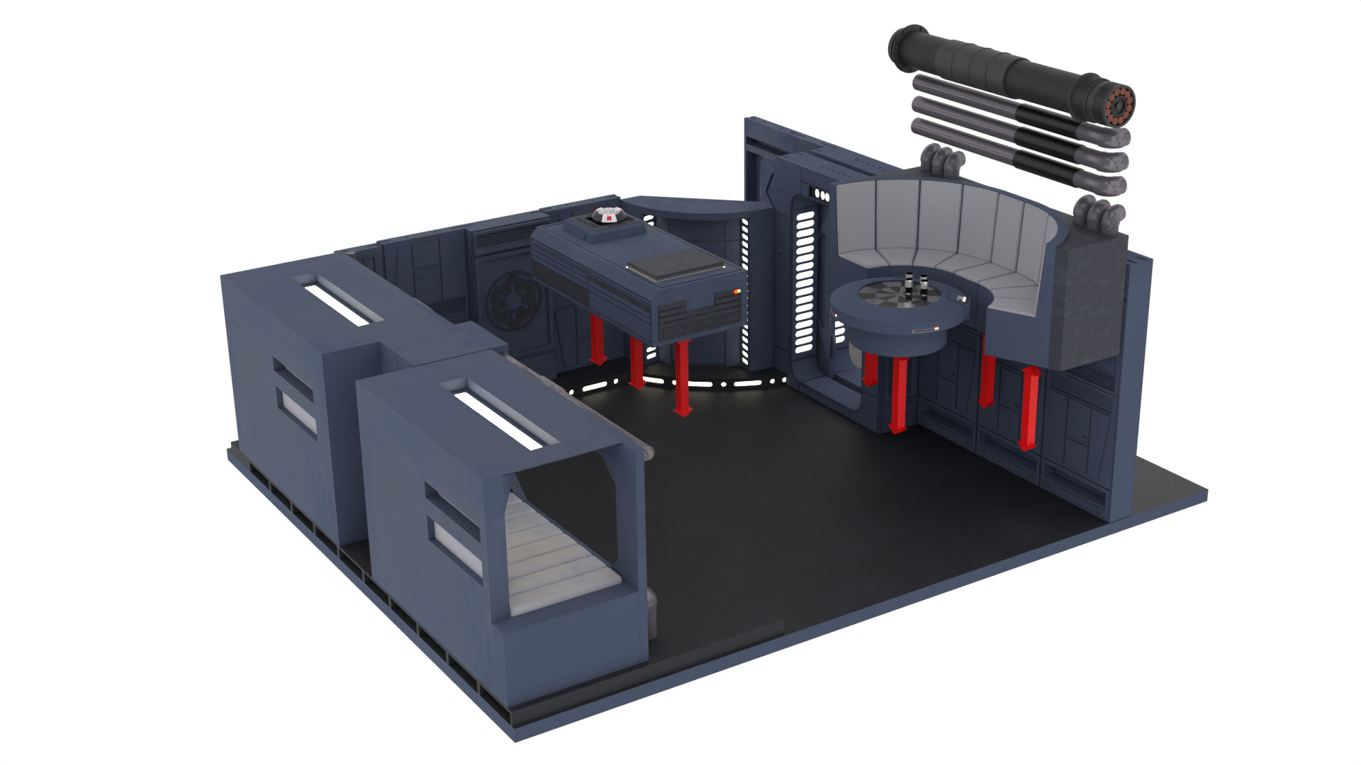 Set 2e - Trooper quarters 1-12 Scale Blackseries 3D print model_27