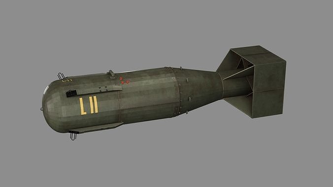 Little Boy Atomic Bomb Game Ready Low-poly 3D Model Low-poly 3D model