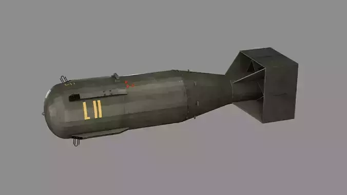 Little Boy Atomic Bomb Game Ready Low-poly 3D Model Low-poly 3D model