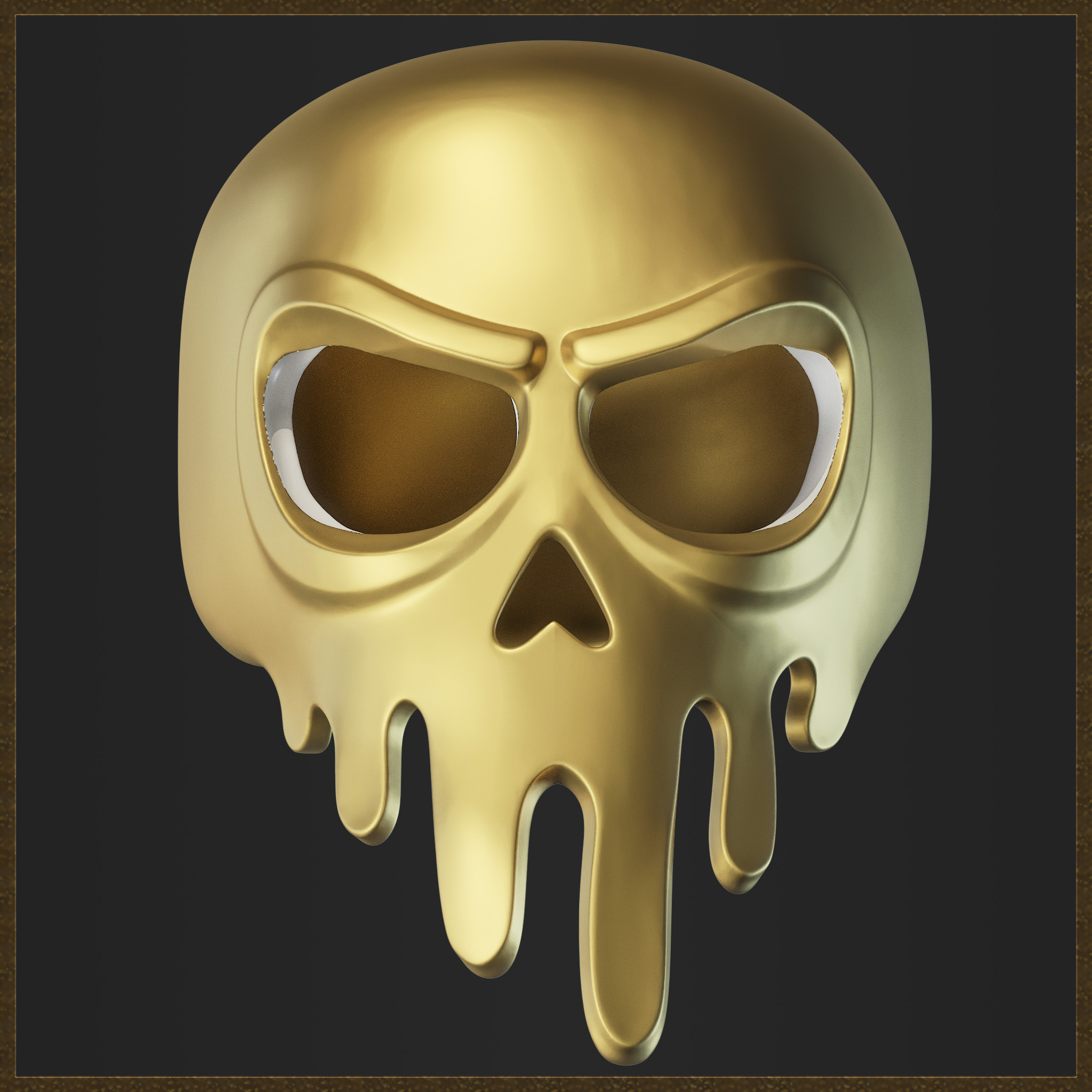 Melting Skull Mask 3D print model_2