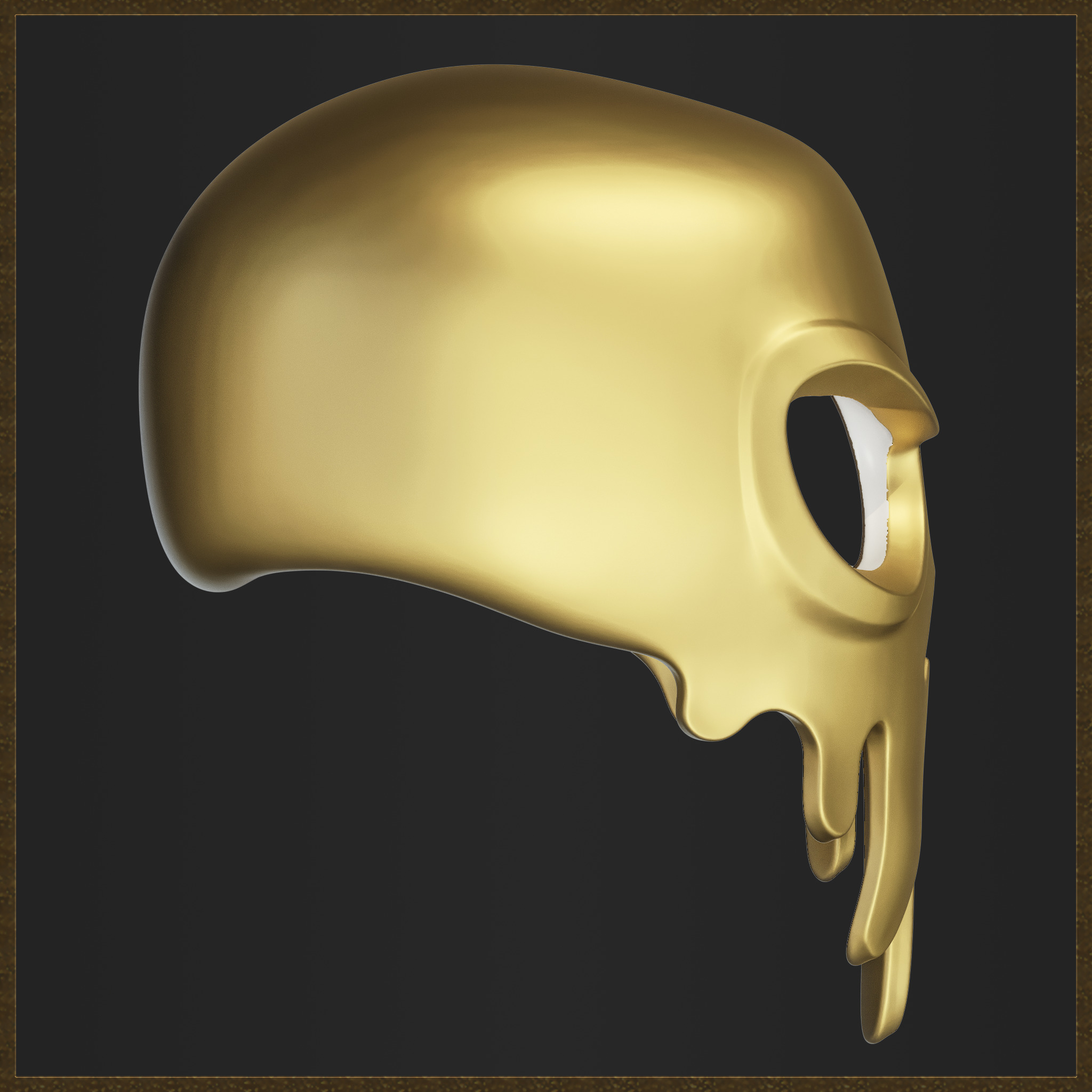 Melting Skull Mask 3D print model_5