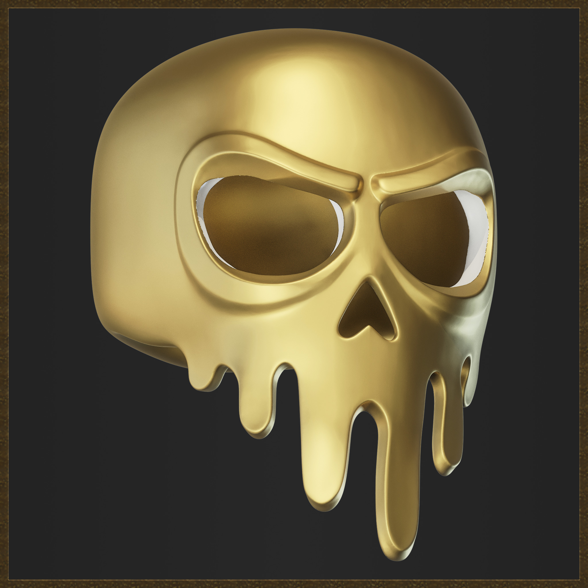 Melting Skull Mask 3D print model_6