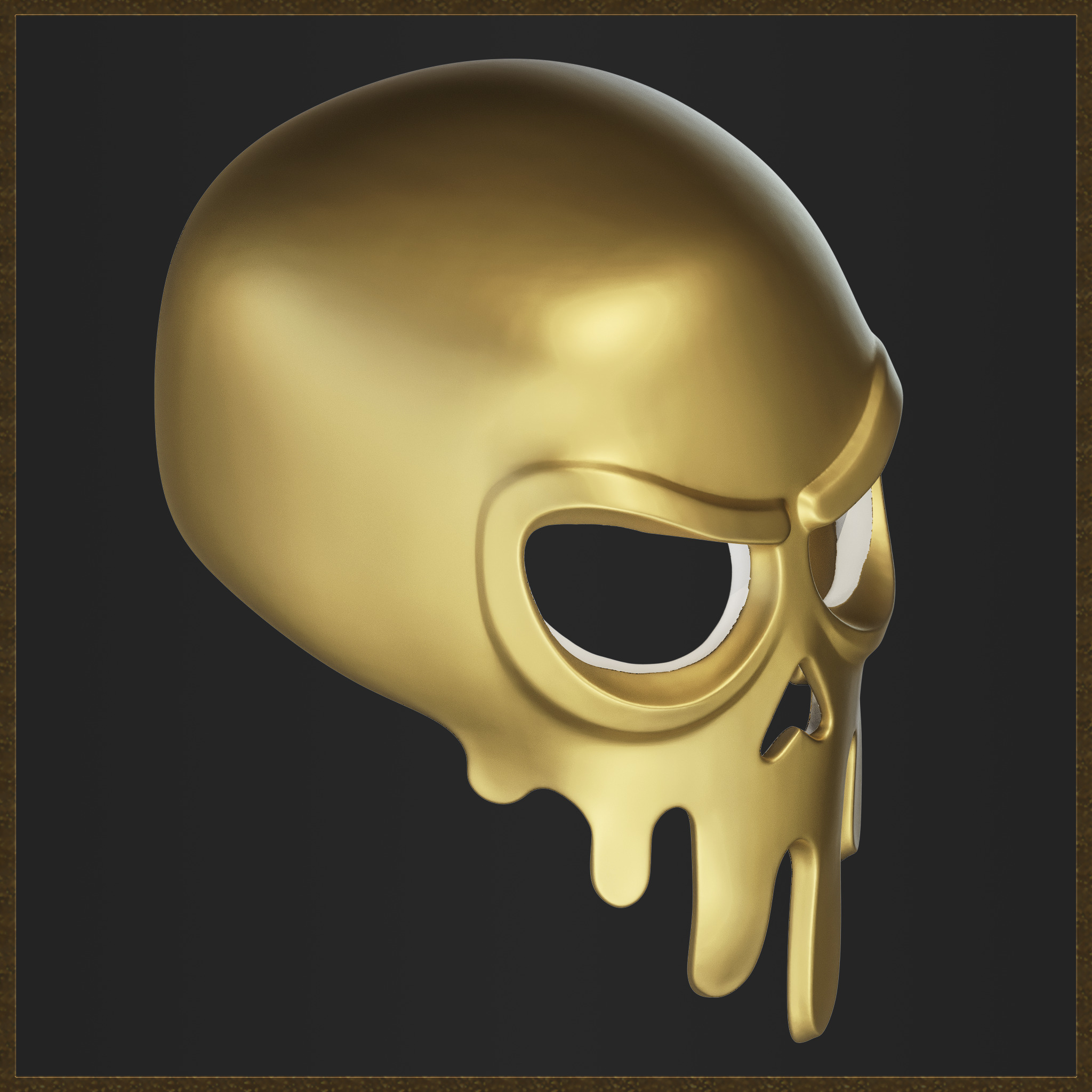 Melting Skull Mask 3D print model_4