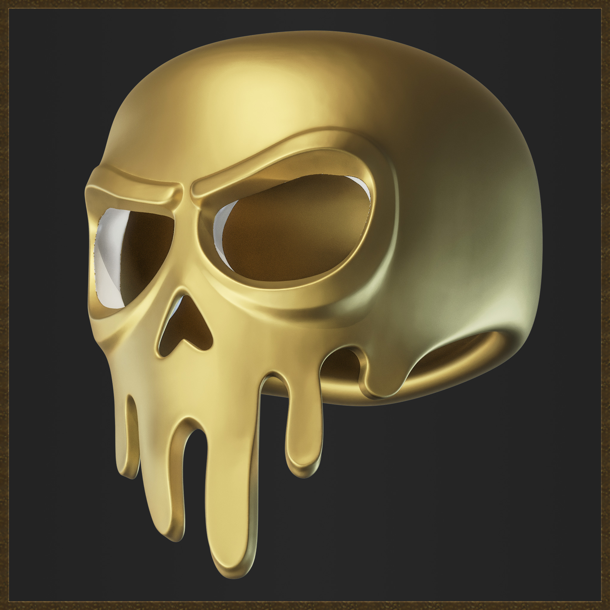 Melting Skull Mask 3D print model_1
