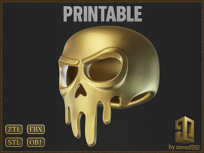 Melting Skull Mask 3D print model