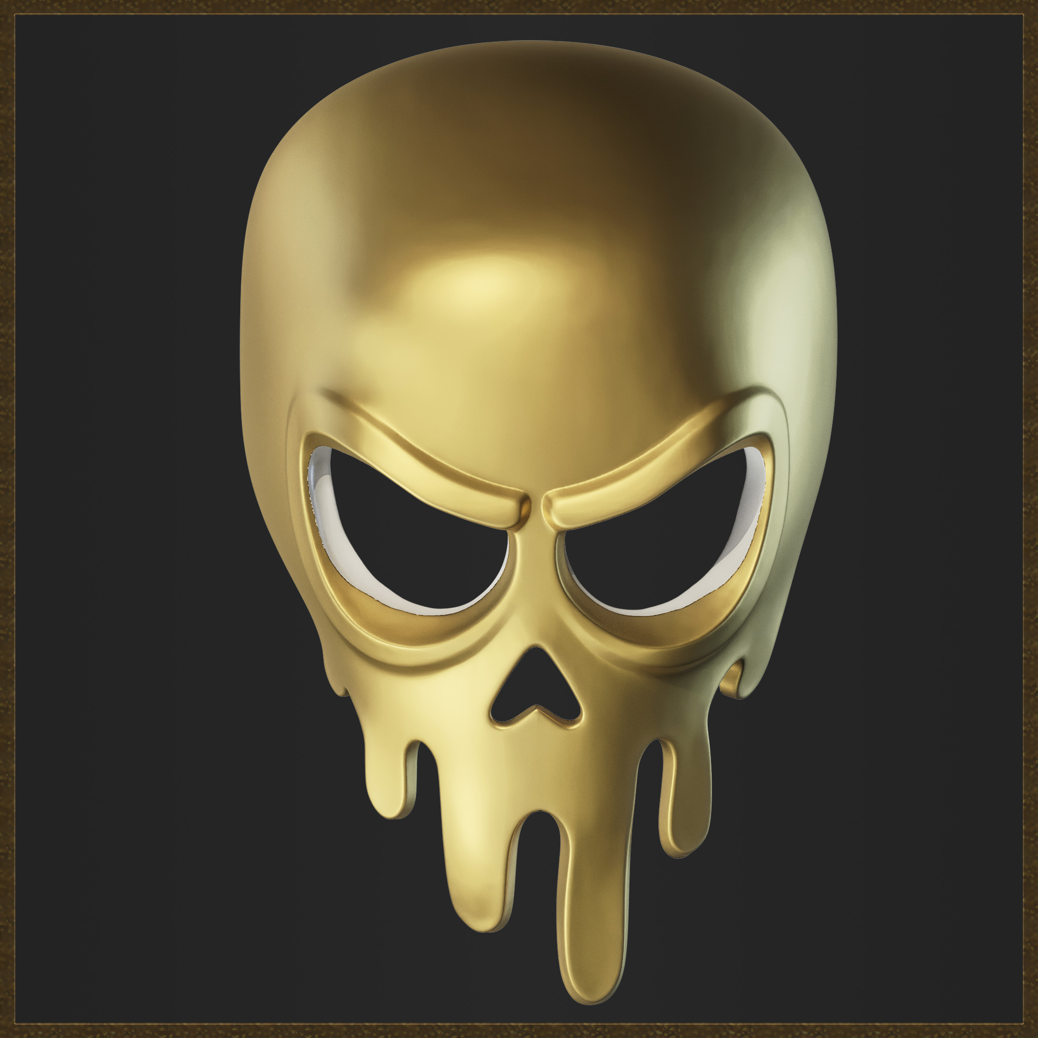 Melting Skull Mask 3D print model_3